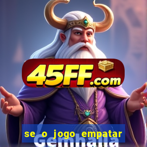 se o jogo empatar hoje quem ganha